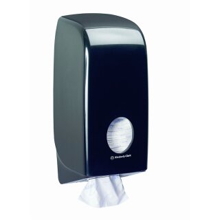 Toilettenpapierspender | AQUARIUS | Kimberly-Clark | Einzelblattspender | Kunststoff  | schwarz | 7172