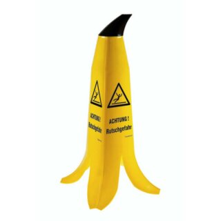 Warnschild  | Banana Cone |  Rutschgefahr mit Aufschrift und Piktogramm