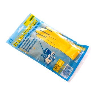 Gummihandschuhe gelb | Clean-Comfort | Gr. S | Latex | groß | VE=12 Paar