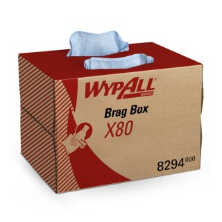 Wischtücher | WypAll X80 | BRAG | Kimberly-Clark | 1Lg | geprägt | Stahlblau | 160 Tücher/Box | Blattmaße: 28,2 x 42,7 | 8294