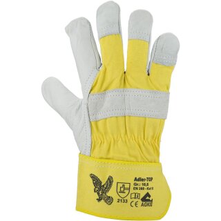 Rindnarbenleder-Handschuh | gefüttert | ausgesuchte Qualität | Stulpe | Farbe: NATURFARBENGELB