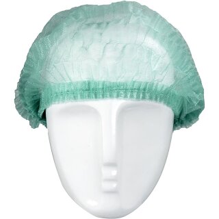 Kopfhaube | Barettform | grün | Polypropylen | latexfrei | 52cm Durchmesser | Farbe: GRUEN