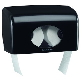 Toilettenpapierspender | AQUARIUS | Kimberly-Clark | Doppelspender | für Kleinrollen | schwarz | 7191