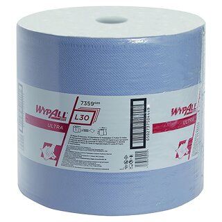 Wischtücher | WypAll L30  | Kimberly-Clark | Extra breit |Großrolle | blau | 3lg | 7359