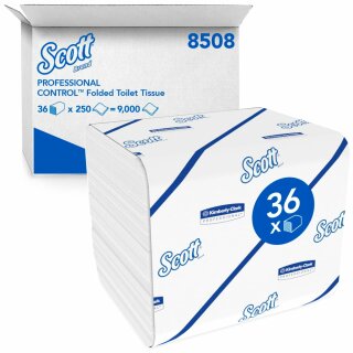Toilettenpapier | SCOTT® | Kimberly-Clark | Einzelblattsystem | 2lg | 36 Rollen | 8508