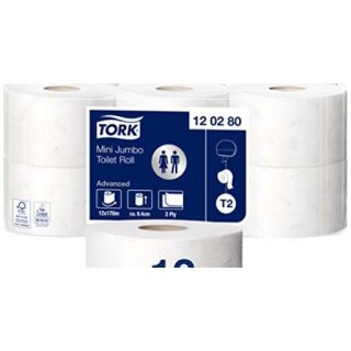 Toilettenpapier | 120280 | Tork Mini Jumbo | weiß | 2lg | 10cm x 170m | 12Ro/Kt