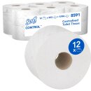 Toilettenpapier mit Zentralentnahme | für Scott Control Mini Twin | Kimberly-Clark | Einzelblatt | 12 Rollen x 833 Blatt | 8591